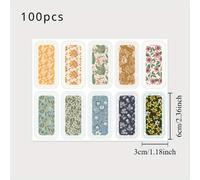 TEMU 100pcs Pegatinas Florales Vibrantes, Etiquetas de de Papel Rectangulares con Diseño de , Fáciles de Aplicar - Ideales para Cajas de Regalo y Empaquetado de Sobres, Cajas de Regalo para Regalos