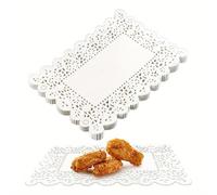 TEMU 100pcs Servilletas de Encaje Elegantes - Desechables, Manteles Individuales a Prueba de Grasa para , y Mesas de Postres