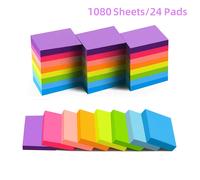 TEMU 1080 Hojas/24 unidades de Notas Adhesivas de , 3.8 X 5.1 Cm, Adhesivos de 8 Colores, Papel Adhesivo de Color, Adecuado para Oficina, Hogar, , , 45 Hojas por Paquete