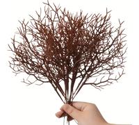 TEMU 10pcs 10.24 pulgadas de Marrón de Plástico Artificiales de de de Árbol Pequeñas de Plantas Decorativas para Decoración de Mesa de Boda de Baby Shower Suministros de Decoración de Halloween