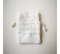 TEMU 10pcs Bolsas de Organza con Cordón de Encaje Elegante - Blanco y Beige, Perfectas para Recuerdos de Boda, Dulces, Galletas y Manualidades