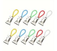 TEMU 10pcs Clips de Toalla de Metal Elegantes - Colgadores de Secado Versátiles para Cocina, Baño y Organización del Inodoro, Colores Surtidos, Pinzas para Ropa