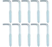 TEMU 10pcs Ganchos de Tornillo de L de Acero al Carbono, 67x20mm Colgadores de Montaje en Pared de Ángulo Auto-perforantes