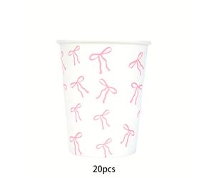 TEMU 10uds/20uds/50uds Coquette Vasos de Papel con , Vasos de 9Oz para Bebidas Frías y Calientes, Suministros para Fiestas de con