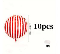 TEMU 11 Piezas de Globos a Rayas y Blancas - 18 Pulgadas, Película Aluminio para Carnavalescas, Decoraciones Redondas Sin Necesidad de Electricidad, Adornos Halloween Navideños