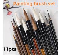 TEMU 11 piezas, Set de pinceles para pintar, con bolsa de bambú - Pinceles de acuarela y caligrafía tradicional de calidad, adecuados para artistas