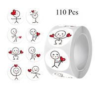TEMU 110 hojas/rollo de pegatinas autoadhesivas de hombre con hacia , creativas y bonitas, para álbum de recortes, sobre, bolsa de papel, etiqueta de , PVC de calidad