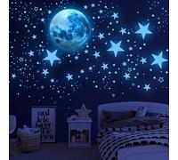 TEMU 1120 piezas 5 hojas de pegatinas luminosas para pared con estrellas y luna que en , decoración de cielo estrellado, perfectas para dormitorio y (verde y azul cielo)