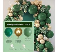 TEMU 114 globos de látex dorados y verde | calidad, gruesos y duraderos, perfectos para , fiestas, Navidad y , con otros colores