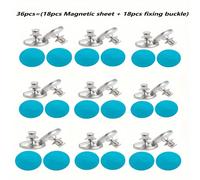 TEMU 12/24/36pcs Ganchos Magnéticos Modernos para Cortinas de Metal - Fáciles de Instalar, Clips Magnéticos Montados en la Pared para Cortinas de Ducha, Cierres de Costura, Pegatinas de Pared y Puerta