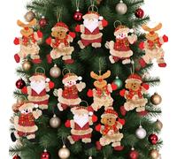 TEMU 12 adornos colgantes para árbol de Navidad, tema navideño de Papá Noel bailarín, , reno, pequeño oso, regalos colgantes
