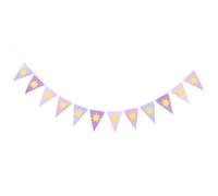 TEMU 12 banderas triangulares moradas con patrones de sol, ideales para fiestas de , decoración de sillas altas y decoración de
