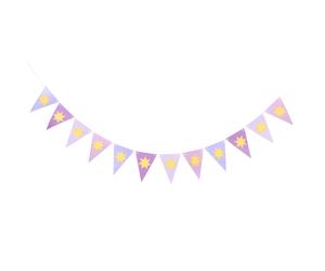 TEMU 12 banderas triangulares moradas con patrones de sol, ideales para fiestas de , decoración de sillas altas y decoración de
