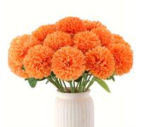 TEMU 12 Bolas de Artificial, Flores Artificiales Naranjas, Flores de Otoño de Seda para Decoración del Hogar de Otoño, Arreglos de Interiores y de Mesa