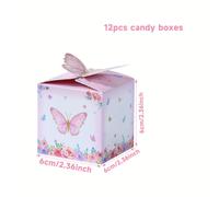 TEMU 12 cajas de papel 3D de rosa, decoraciones para de , suministros para baby shower, recuerdos para despedida de soltera de boda para invitados, cajas de embalaje para regalos de fiestas