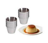 TEMU 12 Flaneras Individuales de Acero Inoxidable,Molde para Flan Individuales,Molde para horno ideal para flanes, magdalenas, panacota, gelatina,Repostería,Salsas.