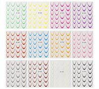 TEMU 12 hojas de pegatinas francesas multicolor 3D con para maquillaje DIY, de graduación, decoración de ojos/cara y uñas