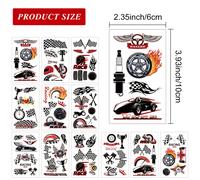 TEMU 12 Hojas de Tatuajes Temporales de Competición de Carreras, Decoración para Fiestas de Carreras, Artículos , Stickers de Tatuajes Falsos Impermeables y de Larga Duración, Corporal, Tamaño: 10X6Cm