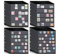 TEMU 12 Páginas de Sellos para Álbum de Colección, Páginas Cara con Fundas Estándar de 9 Agujeros para Álbumes de Sellos, Ideal para Coleccionistas