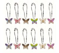 TEMU 12 Piezas de Anillos para Cortina de Ducha de Mariposas Acrílicas Coloridas con Cuentas, Ganchos Decorativos Multicolor para Cortinas, Ganchos para Barra de Cortina de Baño, Accesorios para Baño