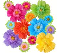 TEMU 12 Piezas de Papel de Seda Grande y Colorido de 20" para Fiestas, Decoración de Pared, para Carnaval, Manualidades y Fiestas de