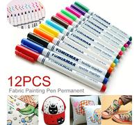 TEMU 12 Piezas de Rotuladores Permanentes para Tela, Marcadores de Tela, Colores Lavables, Resistentes al Desvanecimiento, Dibujos DIY, Graffiti en Zapatos, Ropa, Camisetas, Tela y Regalos de Tela