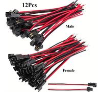 TEMU 12 piezas de terminales de cable JST SM de mm y 2 pines, piezas compatibles, adaptadores de conectores de emparejamiento -hembra, para tiras de luces LED monocromáticas, empalme de decoración de