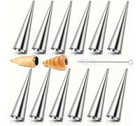 TEMU 12 piezas, Moldes de Acero Inoxidable para , Tubos de Repostería de con Cepillo de Limpieza, Formas DIY para Croissants, Postres y Panadería, Utensilios de Cocina