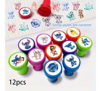 TEMU 12 sellos de Disney Stitch, perfectos para recompensas en el aula, para , recuerdos de , álbumes de recortes, decoraciones navideñas e ideales como regalos de