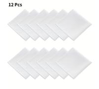 TEMU 12 servilletas de tela blancas de 17X17 pulgadas, 100% poliéster, lavables y reutilizables, ideales para fiestas, y cenas en restaurantes