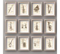 TEMU 12pcs/set Carteles de , decoración de pared de instrumentos de retro, para decoración de pared de , decoración de pared de dormitorio, decoración de pared de oficina y cocina, sin marcos