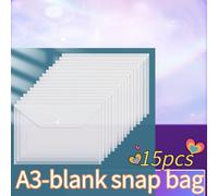 TEMU 15 Carpetas A3 Transparentes Engrosadas con Cierre a Presión, Ideales para Guardar Dibujos 8K, Papel de , Álbumes , Organizadores de Documentos y Bolsas de Almacenamiento de Archivos