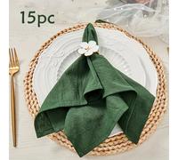 TEMU 15 Pañuelos de Tela, Servilletas de Tela para , Juego de Mesa Navideño Liso, Servilletas para , Acción de Gracias, Decoración de Mesa, Suministros para el Hogar