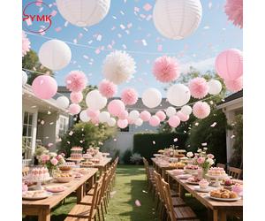 TEMU 16 Piezas de Farolillos de Papel y para Decoración Colgante en , y Baby Showers - Set de Suministros para Fiestas en Rosa/ para Halloween y Navidad