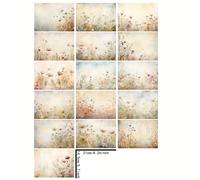 TEMU 16pcs Tamaño A5 Retro Acuarela Arbustos de Flores Plantas Material de Decoración DIY Diario Retro Diario de Basura Tarjeta de Felicitación Planificador de Tarjeta de Alfombrilla