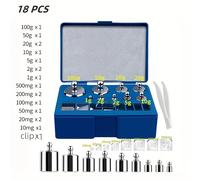 TEMU 17 calibraciones de precisión y 1 kit de pesas para medición con herramientas de pesaje, pesos de precisión, juego de pesos de precisión con estuche y pinzas