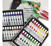 TEMU 19/25/31/43 piezas/set, Set de Pinturas Acrílicas - 12ml/0.4oz por Tubo, Coloridos y Versátiles para , Vidrio, Metal, Tela y Suministros de Pintura en Pared