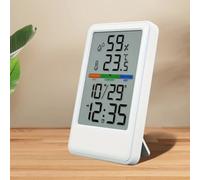 TEMU 1pc/2pcs relojes despertadores digitales portátiles - monitoreo de y humedad, formato 12/24 horas - función de soporte para mesa y montaje en pared