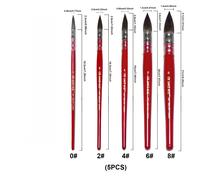 TEMU 1pc/3pcs/5pcs/9pcs Juego de Pinceles Profesionales para Acuarela, Pinceles Redondos de Cerdas de Nylon Premium, Ideales para Artistas y Pintores , Suministros de Calidad Artística con Rojos