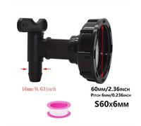 TEMU 1pc Adaptador de Grifo Duradero para IBC S60*6 Gruesa a Conector ''3/4'' Válvula de Reemplazo para Jardín y Hogar