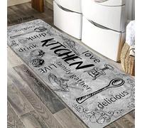TEMU 1pc Alfombra de Cocina, Estampado con Escandinavos Grises para Vajilla, Tapete Antideslizante de Poliéster, Alfombrilla para Entrada Interior y Exterior, Felpudo para Puerta o Pies