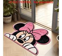 TEMU 1pc Alfombra de Entrada de Poliéster con Estampado 2D de Disney Miey & Minnie, Bienvenida, Alfombra Exterior de Franela, Alfombra de Área para Interiores, Alfombra Cómoda para , 2D