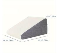 TEMU 1pc Almohada de cuña superior de espuma para dormir, leer y descansar, almohada de cama triangular de soporte elevado para piernas y soporte de espalda con lavable