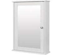 TEMU 1pc Armario Espejo de Baño de Madera, Armario de Pared con Puertas, de Almacenamiento con 2 Estantes, Uno de Ajustable, , 42 X 58.5 X 12cm