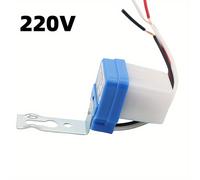 TEMU 1pc automático de encendido/apagado 50-60Hz 10A Sensor de control fotográfico AC 110V 220V 12V 24V, Carcasa de plástico duradera, Placa de montaje de metal, No requiere batería