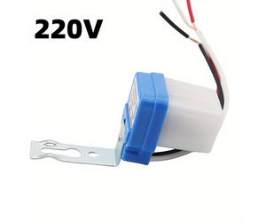 TEMU 1pc automático de encendido/apagado 50-60Hz 10A Sensor de control fotográfico AC 110V 220V 12V 24V, Carcasa de plástico duradera, Placa de montaje de metal, No requiere batería