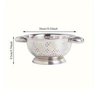 TEMU 1pc Bacinilla de drenaje de acero inoxidable multi-especificación para frutas, cesta de drenaje, bacinilla de perforación, bacinilla redonda para el hogar