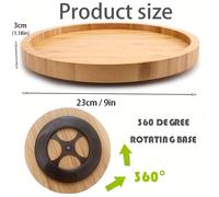 TEMU 1pc Bandeja de Bambú, Bandeja Redonda de Madera Gruesa para Especias, Organizador Giratorio para Cocina, Bandeja para Gabinete, Encimera, Mesa o Despensa, Regalos de Navidad