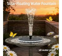 TEMU 1pc Bomba Solar de Color para Fuentes de Aves y Estanques - Diseño Flotante Portátil, de Circulación de Agua con Energía Solar 1800mAh para Baños de Aves, Jardín, Estanque, Piscina, Exterior