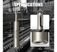 TEMU 1pc Broca para Barra SDS-Plus - Acero , 16mm ID 25mm OD, Compatible con Taladros Martillos SDS Plus, de Conducción Tratada Térmicamente para Barras de a ,
